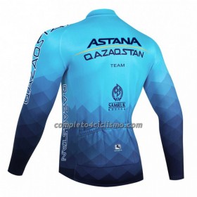Maglia 2023 Astana Qazaqstan Manica Lunga Blu